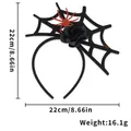 Serre-tête Halloween avec rose noire et araignée scintillante rouge pour fêtes - Toile d'Araignée à Fleur Noire