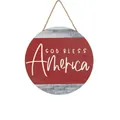 Letrero de madera God Bless America con diseño vintage en rojo blanco y azul - Vintage Rojo Azul Blanco-GOD BLESS America