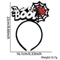 Serre-tête Halloween avec texte BOO blanc, araignée rouge et crâne de fête - Style Toile d'araignée BOO
