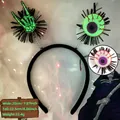 Serre-tête Halloween avec main de squelette lumineuse et motif œil injecté de sang - Main de Fantôme Lumineuse et Œil