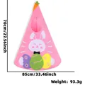 Pink felt Easter carrot hat variant with cute bunny and egg patterns, sized 70x85cm - One Size / Pink Bunny Egg Costume