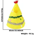 Funny yellow cone Easter party hat costume with red crest and sizing measurements - One Size / Yellow Chick Egg Costume