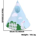 Light blue felt cone Easter party hat with cute white rabbit and cloud decorations - One Size / Blue Bunny Cloud Costume