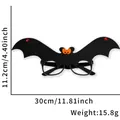 Gafas de murciélago negras para Halloween con pedrería roja, 30cm por 11,2cm - Gafas de murciélago con ojos naranjas grandes