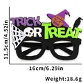 Montura de gafas Halloween Trick or Treat de fieltro con purpurina y una calabaza - Juego de Gafas de Halloween / Sombrero de bruja de calabaza cuervo