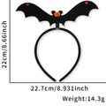 Cerchietto con pipistrello di Halloween con strass rossi e misure 22cm x 22,7cm - Piccolo cerchietto da pipistrello dagli occhi arancioni