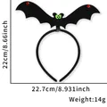 Cerchietto pipistrello Halloween 22,7x22cm con dettagli occhi verdi scintillanti - Piccolo cerchietto da pipistrello dagli occhi verdi
