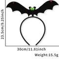 Cerchietto per capelli pipistrello Halloween con strass rossi e occhi verdi decori - Grande cerchietto da pipistrello dagli occhi verdi