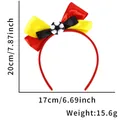 Soccer headband with Germany flag bow and dimensions for sports fans party support - Black Yellow Red Bow Football Headband