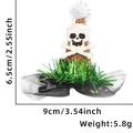 Halloween glitterhoed haarspeld met schedelpatroon en groene klatergoud kwastjes - Schedel Gouden Heksenhoed Stijl