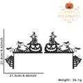 Dimensions détaillées du décor d'angle de porte d'Halloween avec chat et citrouille - Style Toile d'araignée Citrouille Fantôme