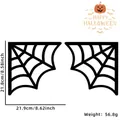 Détail de deux décorations d'angle de porte d'Halloween en toile d'araignée noire - Style Toile d'araignée Noire