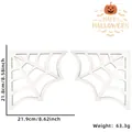 Détail de décoration d'angle d'araignée en bois d'Halloween avec dimensions précises - Style Toile d'araignée Blanche
