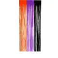 Detail of orange, purple and black foil fringe curtain for Halloween party backdrop - Size 1x2M / Orange Purple Black Patchwork