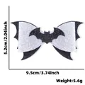 Fermaglio per capelli di Halloween con fiocco glitterato e pipistrello nero da 9,5 cm - Pipistrello