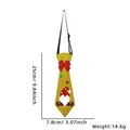 Kids gold glitter Christmas tie with festive gnome and red bow tie ornament - Gold Christmas Gnome Style