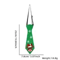 Grüne Pailletten-Weihnachtskrawatte mit Rentier-Motiv und Größenangaben für Kinder - Grüner Rentierkopf-Stil