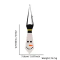 Weihnachtliche Schneemann-Krawatte mit Pailletten für Kinder in Größe 25x7,8cm - Silbernes Schneemanngesicht-Stil