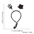 Halloween pet headband featuring a black cat and devil trident for cats and dogs - One Size / Trident Spider