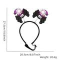 Halloween pet headband featuring glittery spiders with purple hats and elastic strap - One Size / Spider Witch Hat Style