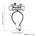 Ghost and bat Halloween pet headband with Happy Halloween text and sizing details - One Size / Ghost Letters