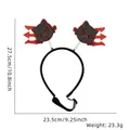 Halloween pet headband with black glitter cats and red devil trident on springs - One Size / Cat Trident
