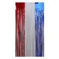 Red white and blue fringe curtain made of metallic foil for party backdrop decoration - Size 1x1M / Red White and Blue Colorblock