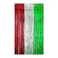 Tenda metallica a frange rossa argento e verde per decorazione di sfondo per feste - Rosso Argento Verde Spliced