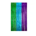 Tenda a frange in lamina a tre colori verde, blu e viola per decorazione di feste - Verde Blu Viola Giuntato