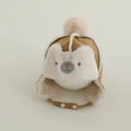 Dettaglio del cappello invernale per neonati con ricamo a orso e fodera in ecopelliccia - Taglia Bambino Piccolo / Caffè Chiaro