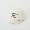 Winter fleece baseball cap for kids in off-white featuring black Catalina embroidery - 50-52CM / 1983 White