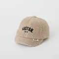 Khaki fleece baseball cap for kids with black BOSTON embroidery and fluffy texture - 50-52CM / BOSTON Khaki