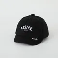 Warm black fleece baseball cap for kids with white Boston letter embroidery details - 50-52CM / BOSTON Black