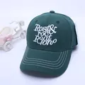 Detailed embroidery and double-stitch brim of dark green kids baseball cap - 50-54cm / Grass Green