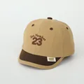 Khaki and brown soft brim cotton baseball cap for toddlers with number 23 embroidery - 48-52cm (Adjustable) / Number 23 Khaki