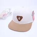 Casquette snapback enfant blanc et kaki avec patch lettre C sur le devant - Taille Réglable Enfants / Blanc Patchwork Kaki