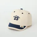 Beige baby baseball cap with navy brim featuring number 23 embroidery for ages 1-4 - 48-52cm (Adjustable) / Number 23 Beige