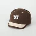 Brown and beige cotton baseball cap for toddlers with Est. Number 23 embroidery - 48-52cm (Adjustable) / Number 23 Coffee