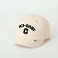 Light beige cotton baby baseball cap featuring black HI!-BABY embroidery for toddlers - 48-52cm (Adjustable) / HI!-BABY C Beige