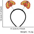 Thanksgiving turkey headband with colorful cartoon characters and springs on black frame - Double Turkey Style E