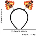 Thanksgiving turkey headband with colorful feathers and springs on a black band - Double Turkey Style F