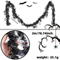 Ghirlanda di Halloween nera da 2m con paillettes a teschio argento per decorazioni - Nero E Argento Con Gufo Argentato