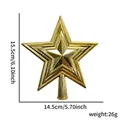 Glittery gold 15.5cm star Christmas tree topper with dimensions and weight info - 15.5cm / Gold
