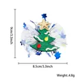 Green glitter Christmas tree pet hair clip with star and tulle details, size 9x8.5cm - Star Christmas Tree Style B