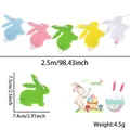 Easter felt bunny banner featuring five colorful rabbits with white pom-pom tails - Colorful Rabbit Felt Banner
