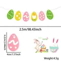 Colorful felt Easter egg banner decoration for party with heart hollow out patterns - Easter Egg Felt Banner