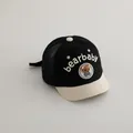 Baby bear baseball cap with black mesh back and contrast visor for summer sun protection - One Size(Adjustable) / Black
