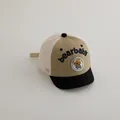 Kids baseball cap in khaki and white mesh with bearbaby patch and black visor - One Size(Adjustable) / Khaki