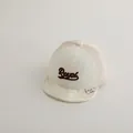 Breathable infant mesh baseball cap with Royal embroidery and short brim in off-white - Royal Letter (TCYW66) / Beige
