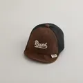 Kids' brown and navy mesh baseball cap featuring Royal embroidery and a soft curved brim - Royal Letter (TCYW66) / Dark Coffee